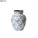 GobekUsa Blue White Porcelain Vase Hydroponic Ceramic Flower Pot Room Decor