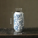 GobekUsa Blue White Porcelain Vase Hydroponic Ceramic Flower Pot Room Decor