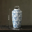 GobekUsa Blue White Porcelain Vase Hydroponic Ceramic Flower Pot Room Decor
