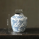 GobekUsa Blue White Porcelain Vase Hydroponic Ceramic Flower Pot Room Decor