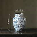 GobekUsa Blue White Porcelain Vase Hydroponic Ceramic Flower Pot Room Decor