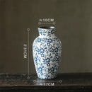 GobekUsa Blue White Porcelain Vase Hydroponic Ceramic Flower Pot Room Decor