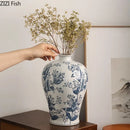 GobekUsa Blue White Porcelain Vase Plant Pots Room Decor Flowers Arrangement