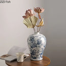 GobekUsa Blue White Porcelain Vase Plant Pots Room Decor Flowers Arrangement
