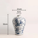 GobekUsa Blue White Porcelain Vase Plant Pots Room Decor Flowers Arrangement