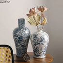 GobekUsa Blue White Porcelain Vase Plant Pots Room Decor Flowers Arrangement