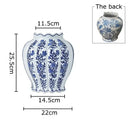 GobekUsa Blue & White Porcelain Vase Desk Decor with Artificial Flowers