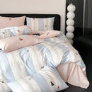 GobekUsa Embroidered Cotton Duvet Cover Set, King Size Bedding Set with Soft Bed Sheet