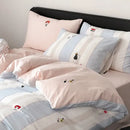 GobekUsa Embroidered Cotton Duvet Cover Set, King Size Bedding Set with Soft Bed Sheet