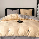 GobekUsa Embroidered Cotton Duvet Cover Set, King Size Bedding Set with Soft Bed Sheet