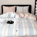 GobekUsa Embroidered Cotton Duvet Cover Set, King Size Bedding Set with Soft Bed Sheet