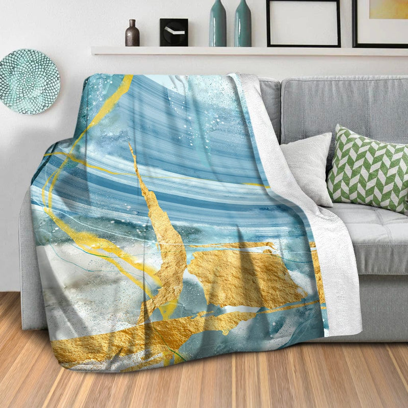 Blue Yellow Abstract A Blanket