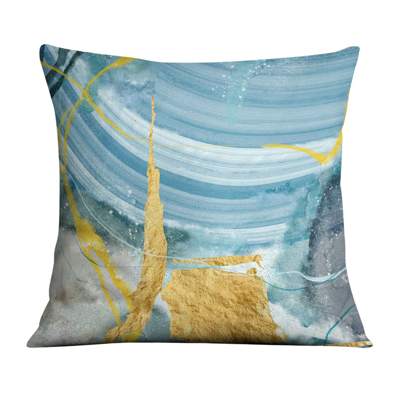 Blue Yellow Abstract A Cushion