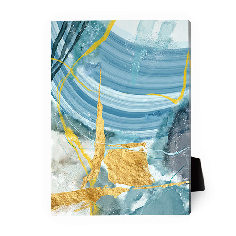 Blue Yellow Abstract A Desktop Canvas