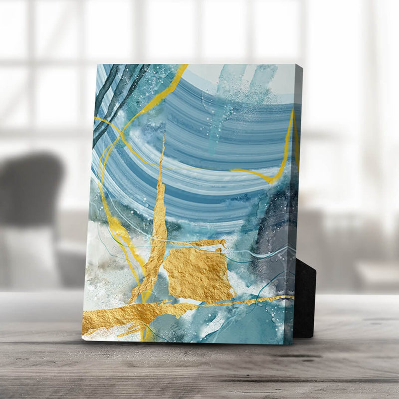 Blue Yellow Abstract A Desktop Canvas