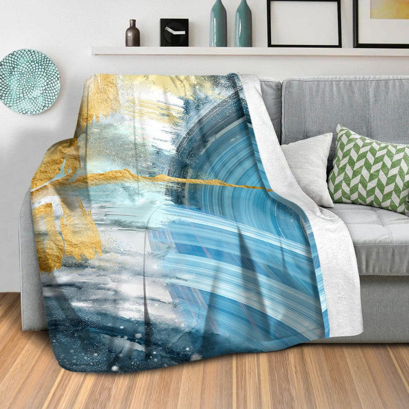 Blue Yellow Abstract B Blanket