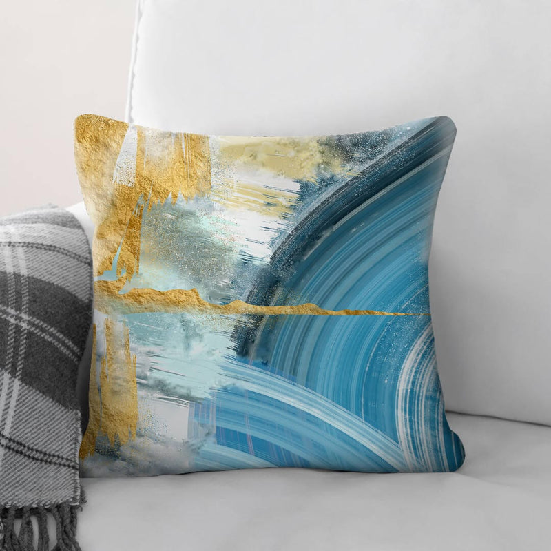 Blue Yellow Abstract B Cushion