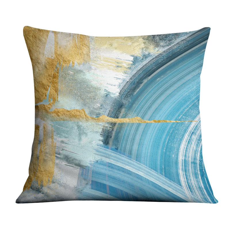 Blue Yellow Abstract B Cushion