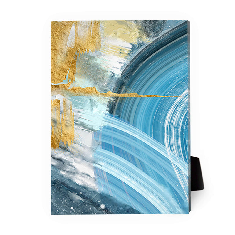 Blue Yellow Abstract B Desktop Canvas