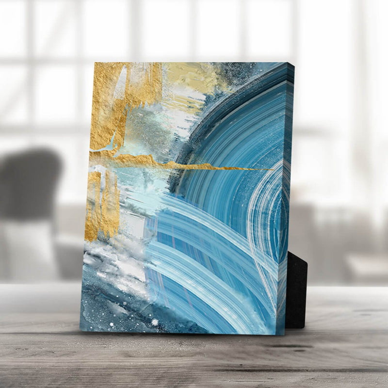 Blue Yellow Abstract B Desktop Canvas