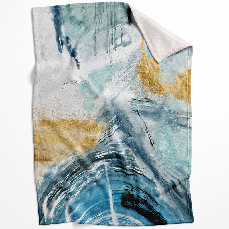 Blue Yellow Abstract C Blanket