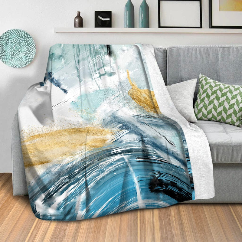 Blue Yellow Abstract C Blanket