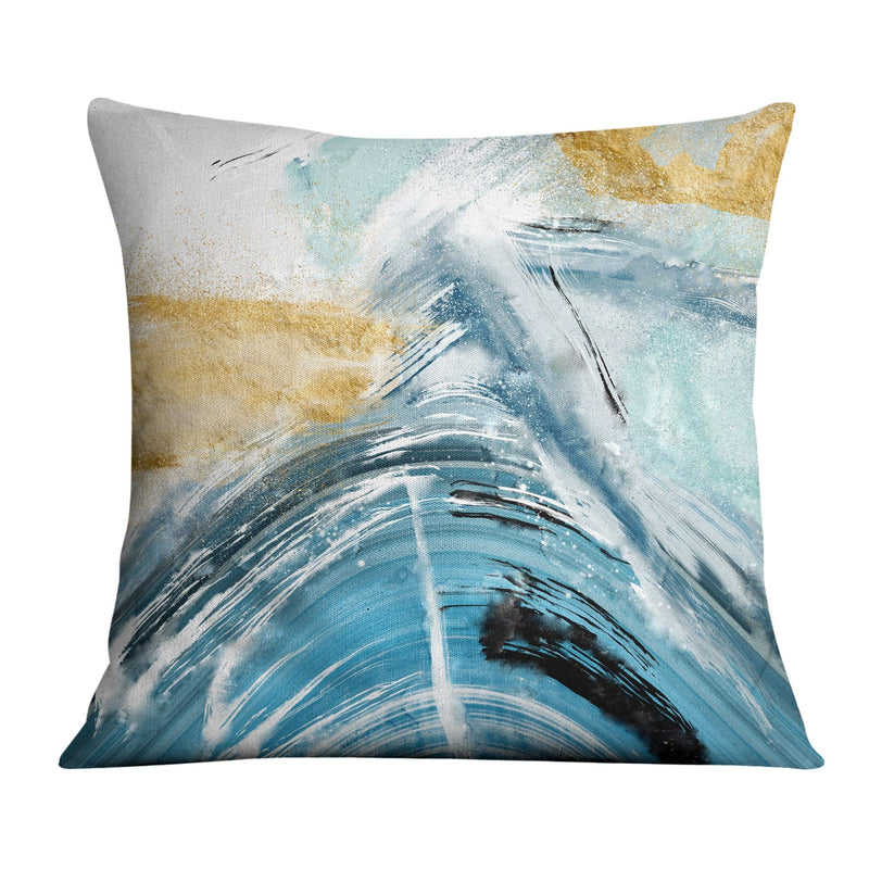 Blue Yellow Abstract C Cushion