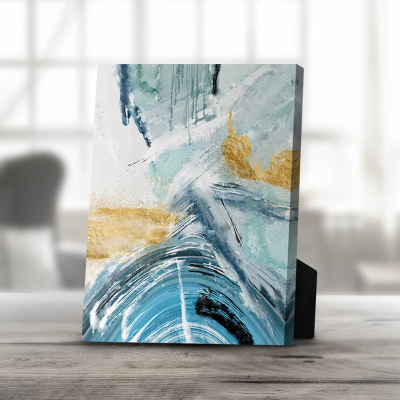 Blue Yellow Abstract C Desktop Canvas