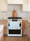 Blue Ruffled Gingham Dish Towel by Galley & Fen
