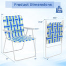 4 Pieces Folding Beach Chair Camping Lawn Webbing Chair by LJGDeals