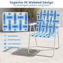 4 Pieces Folding Beach Chair Camping Lawn Webbing Chair by LJGDeals