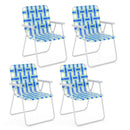 4 Pieces Folding Beach Chair Camping Lawn Webbing Chair by LJGDeals