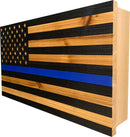Blue Line American Flag Hidden Gun Storage, Customizable Thin Blue Line Concealment Flag for Police Officers and Law Enforcement Professionals