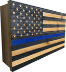 Blue Line American Flag Hidden Gun Storage, Customizable Thin Blue Line Concealment Flag for Police Officers and Law Enforcement Professionals