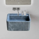 Turkish Bluestone Fluted Marble Wall Mount Sink