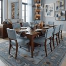 Turkish Oushak Hand Knotted Wool Area Rug Bluish Gray and Aqua
