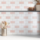 Blush Glossy Subway Ceramic Tiles 3x6