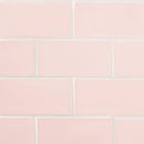 Blush Glossy Subway Ceramic Tiles 3x6