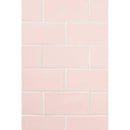 Blush Glossy Subway Ceramic Tiles 3x6