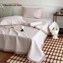 GobekUsa Cotton Quilted Bedspread Set With Pillowcases