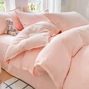 GobekUsa Double-Layer Cotton Bedding Set - Soft, Skin-Friendly Solid Cover for Single Queen Bed