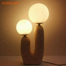 GobekUsa Glass Ball LED Table Lamp: Green Pink Resin Nordic Style for Home Decor