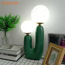 GobekUsa Glass Ball LED Table Lamp: Green Pink Resin Nordic Style for Home Decor