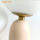 GobekUsa Glass Ball LED Table Lamp: Green Pink Resin Nordic Style for Home Decor