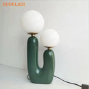 GobekUsa Glass Ball LED Table Lamp: Green Pink Resin Nordic Style for Home Decor