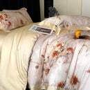 GobekUsa Eucalyptus Fiber Flowers Print Bedding Set - Soft Silky Cool Feel