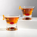 Raye Heavy Base Stemless Crystal Manhattan Glasses Set of 2 by Viski
