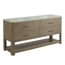 James Martin Lucian 72" Double Bathroom Vanity, Pebble Oak