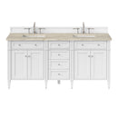James Martin Brittany 72" Double Bathroom Vanity, Bright White