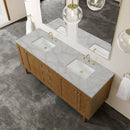 James Martin Laurent 72" Dual Mount Double Bathroom Vanity, Honey Oak